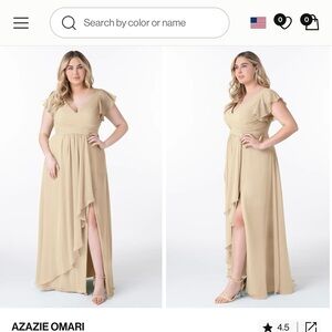 Azazie Champagne Dress